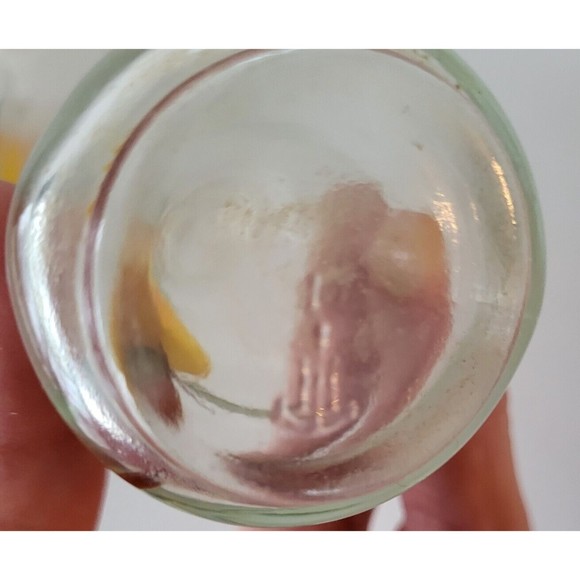 Vintage Anchor Hocking Clear Glass Salt & Pepper Shakers Peaches Hand Painted - Picture 7 of 8